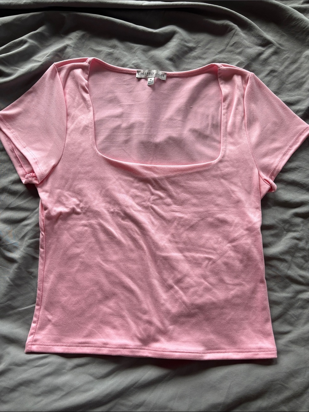 Sincerely Jules Pink Square Short Sleeve Top